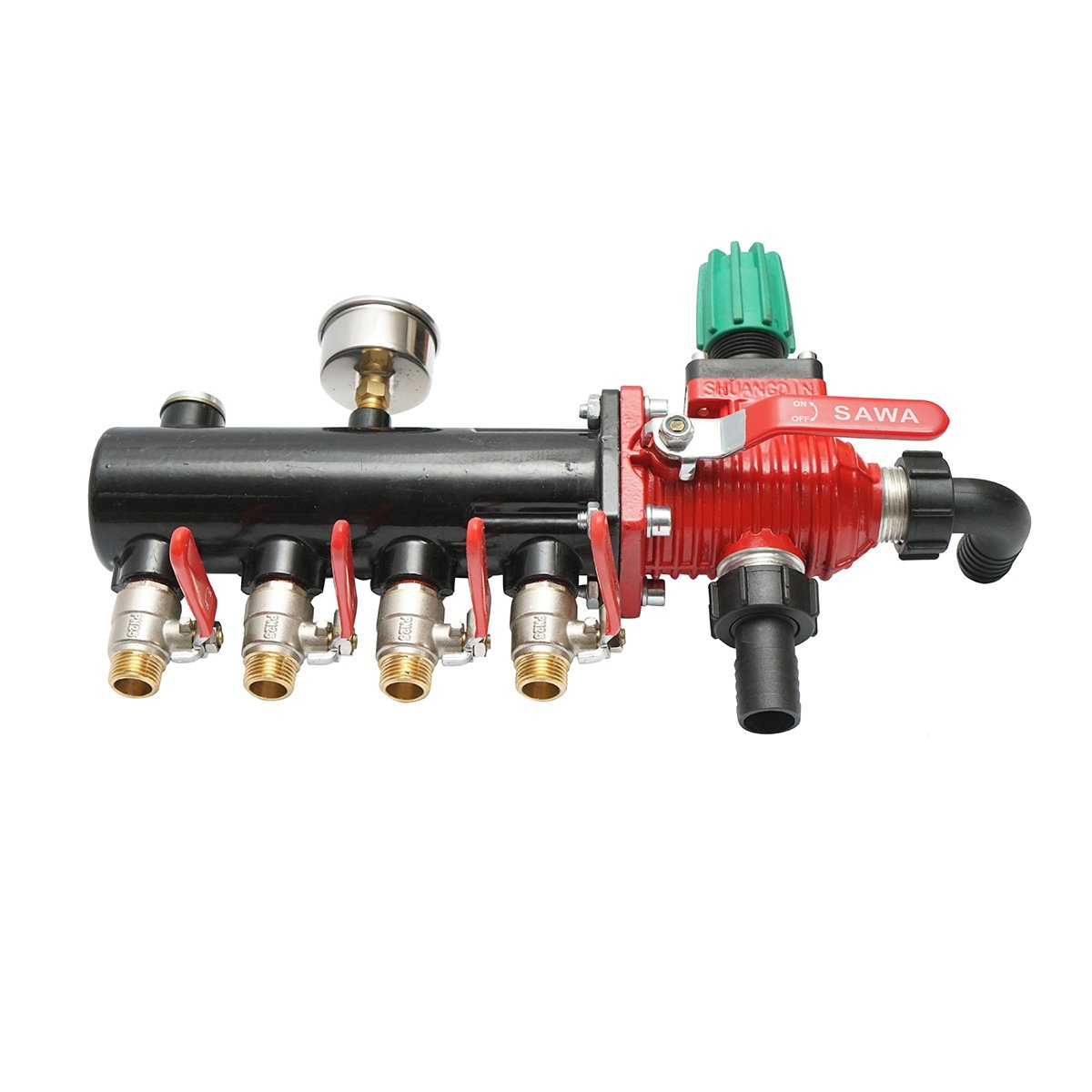 Distribuitor erbicidator metalic cu 4 cai, manometru cu glicerina 25 bar